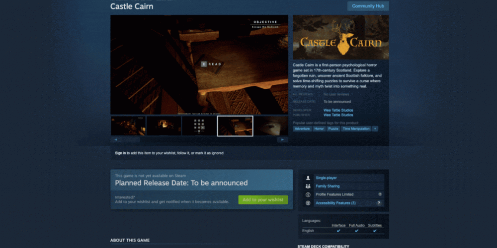 Castle Cairn Steam Page Live.
Wishlist Now >